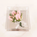 C - Corsage para pecho de Mini Rosas Rosadas