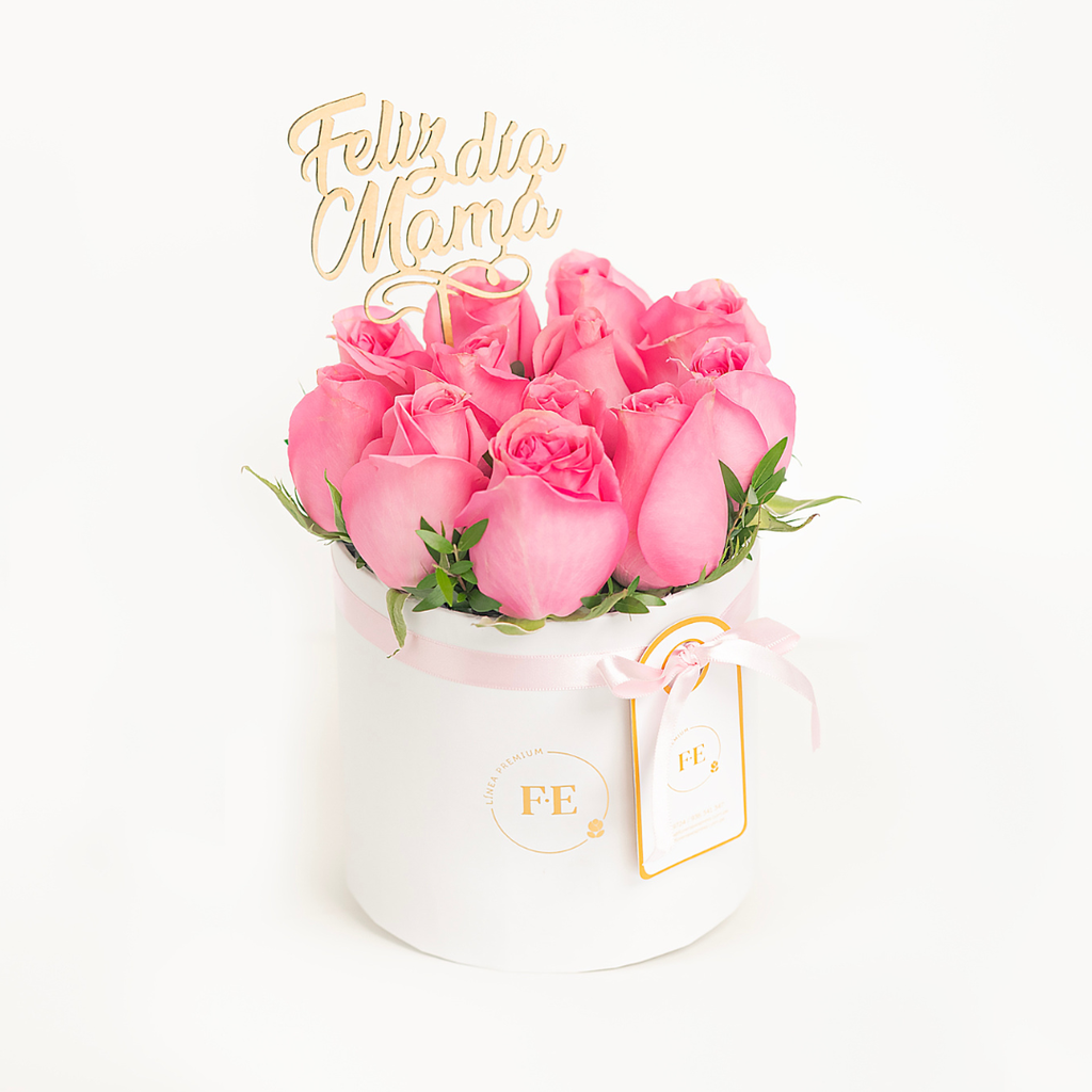 E1 - Pink Box 12 rosas