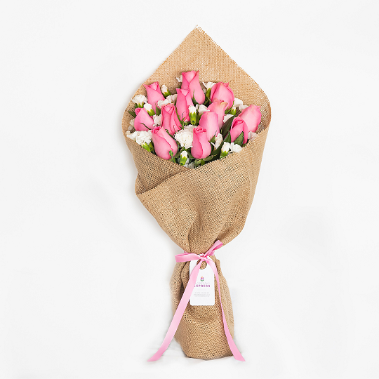 A2 - Ramo 12 rosas rosadas